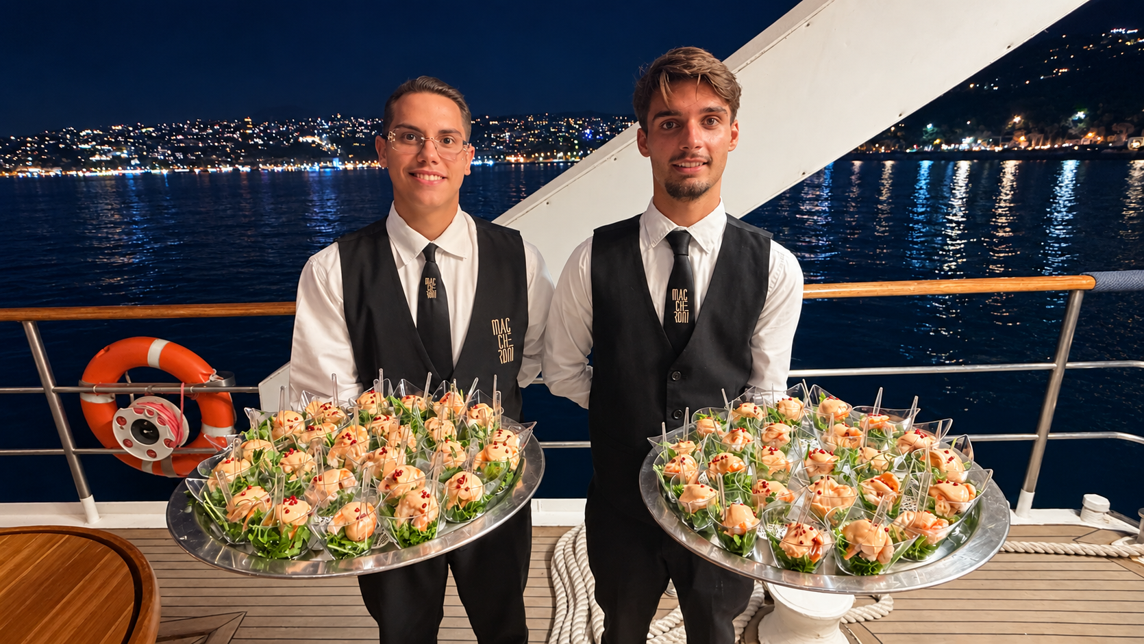 Cocktail di gamberi serviti a bordo del Veliero Tortuga