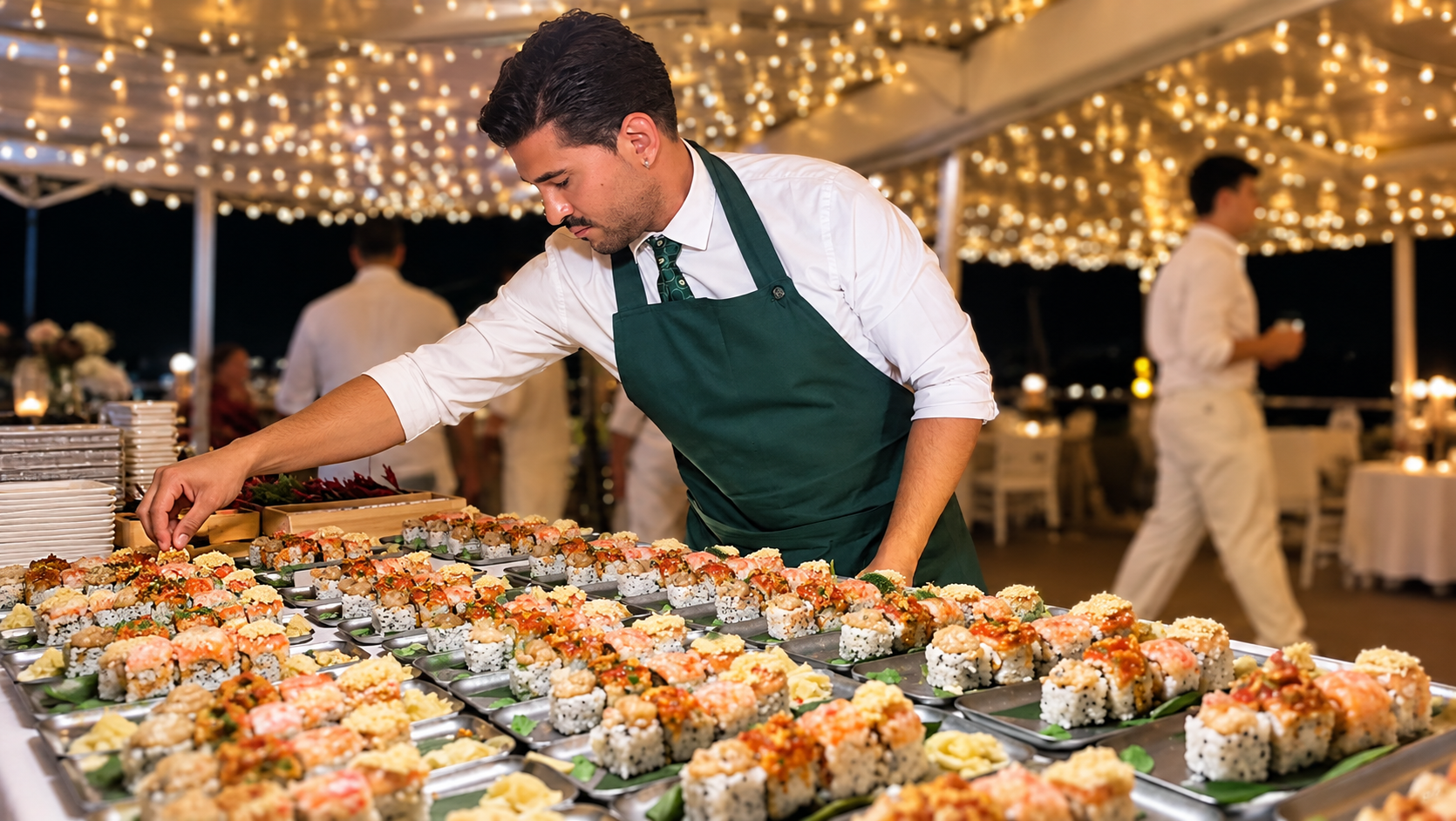 Sushi preparato e servito a bordo del Veliero Tortuga