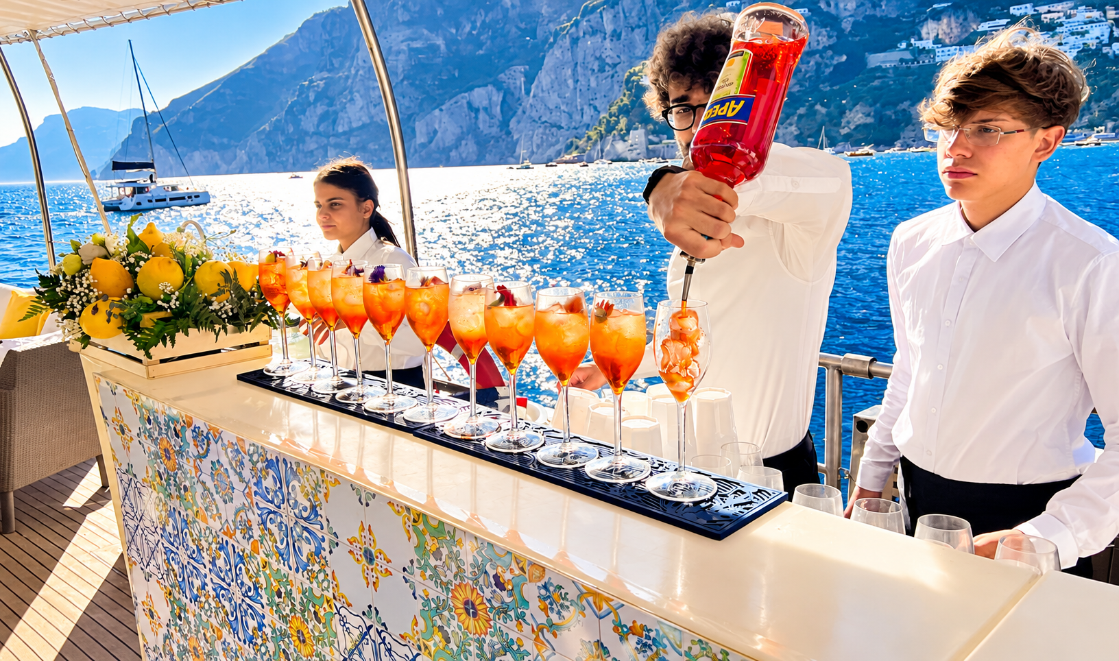 Servizio cocktail e Spritz a bordo del Veliero Tortuga