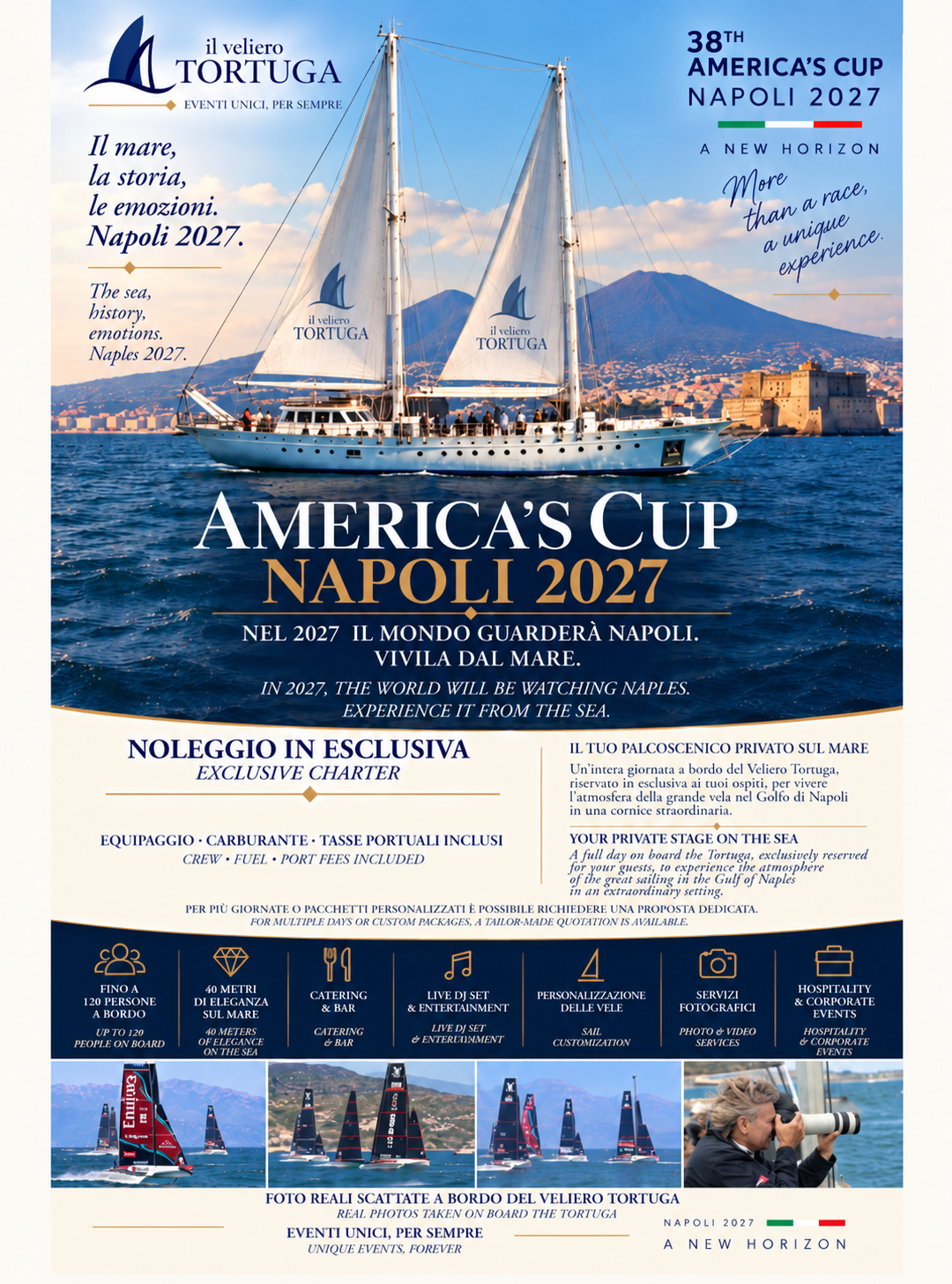Veliero Tortuga – Napoli 2027, noleggio esclusivo