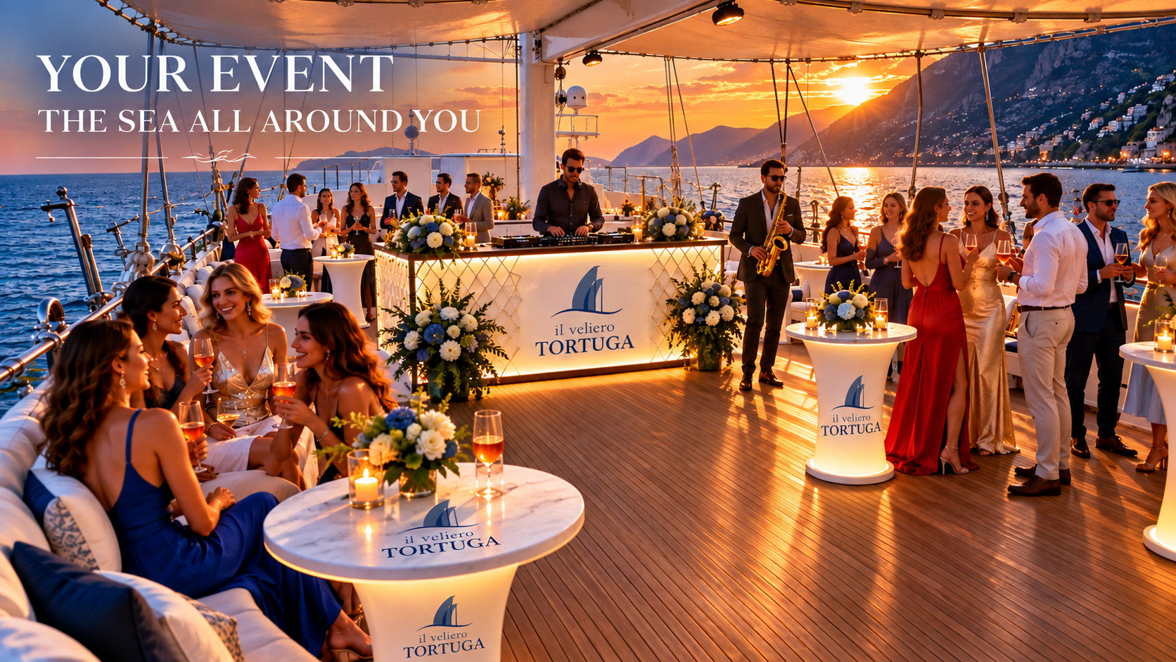 Il tuo evento, il mare tutt'intorno – festa privata sul Veliero Tortuga