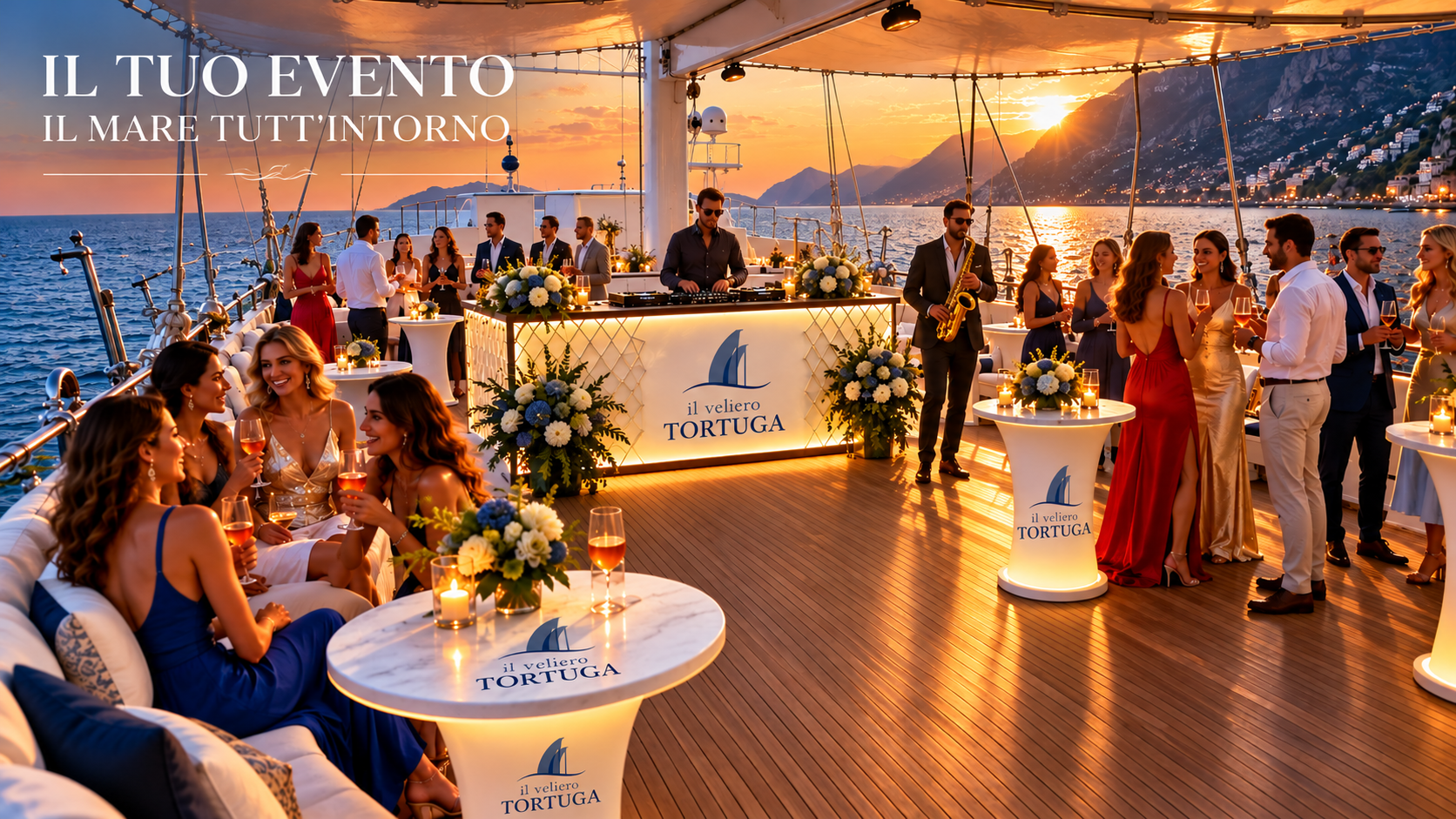 Il tuo evento, il mare tutt'intorno – festa privata sul Veliero Tortuga